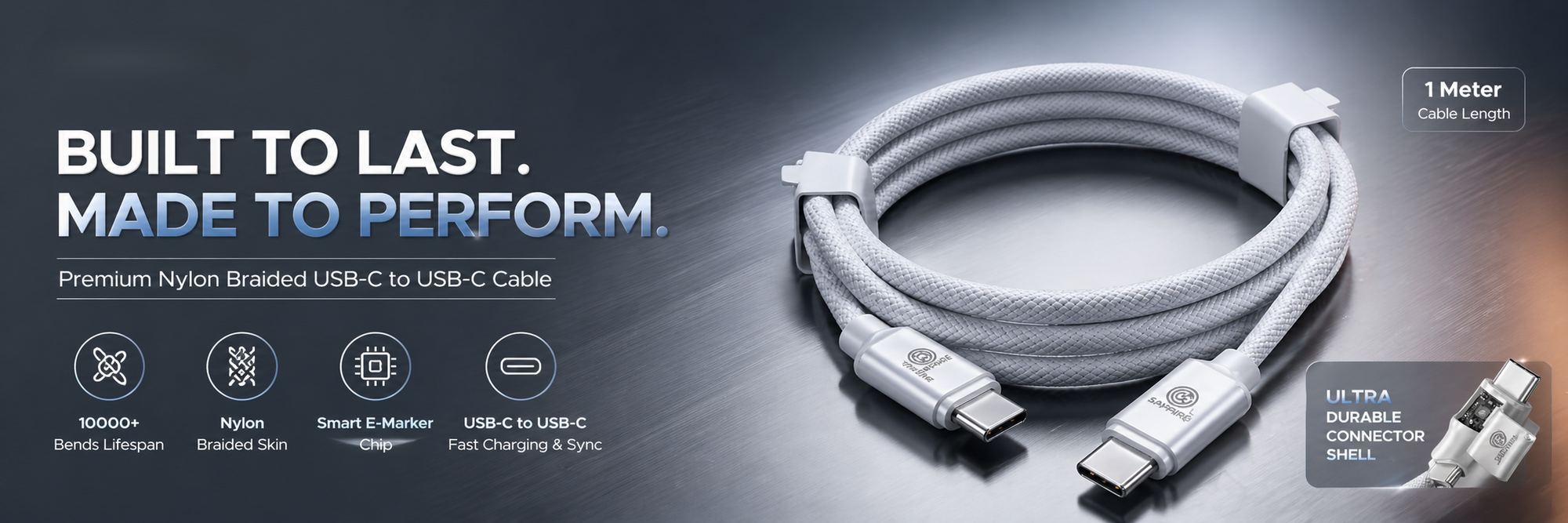 Sapphire Type C to C Charging Cable