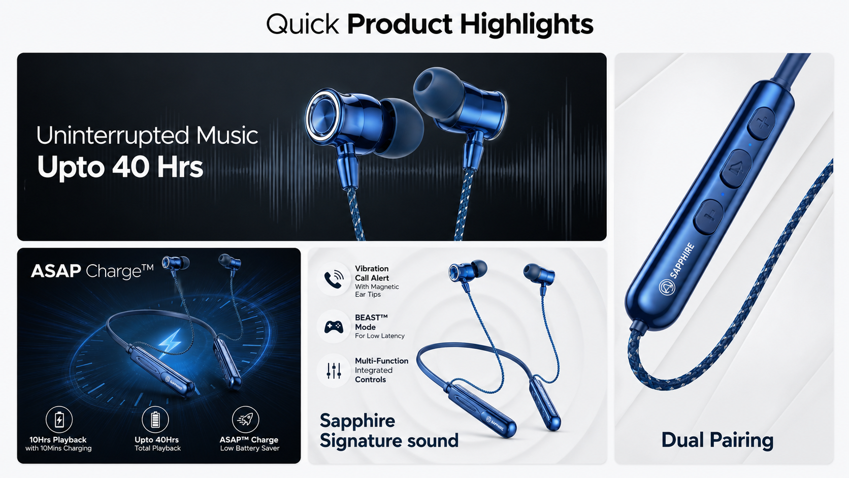 NB Shine Bluetooth Neckband Earphone
