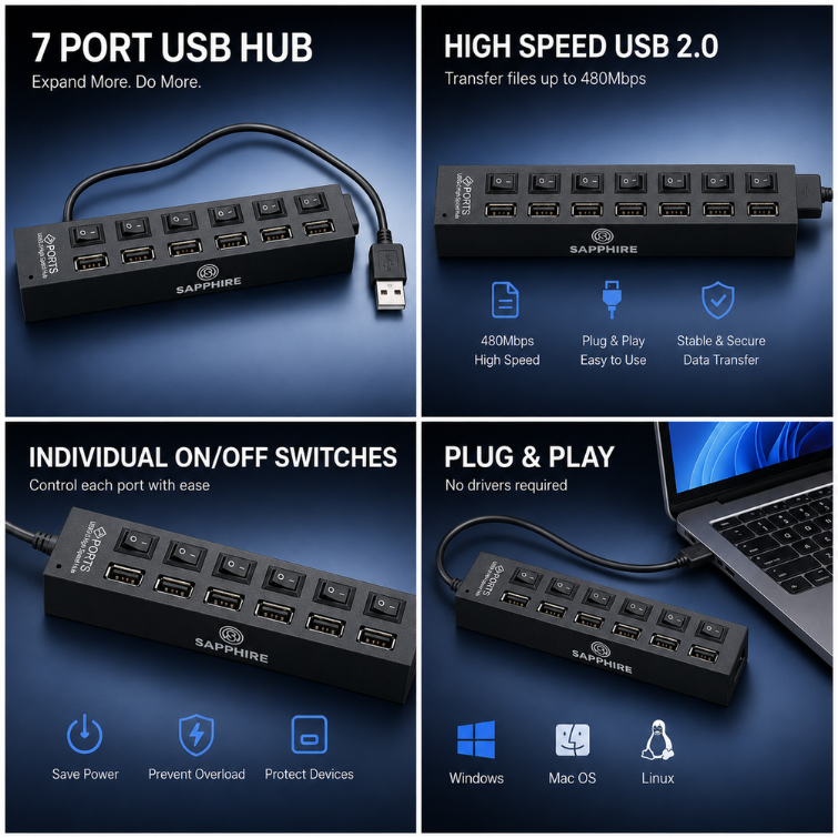 7-Port USB Hub